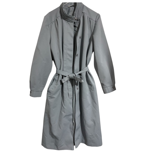 Vintage Forecaster of Boston Light Blue Trench Coat - Picture 1 of 8